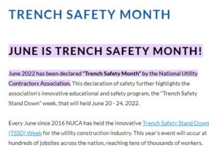 Trench Safety Month